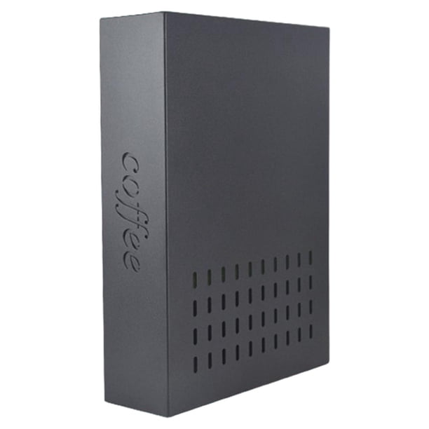 Caja de cajón de café, contenedor de residuos de acero inoxidable, caja de escoria, para oficina, hogar, Negro