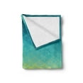 thumbnail image 2 of Aqua Ombre Soft Flannel Fleece Throw Blanket, Yellow and Aqua Color Palette Color Changes Mosaic Like Polygonal Design, Cozy Plush for Indoor and Outdoor Use, 50" x 60", Multicolor, by Ambesonne, 2 of 5