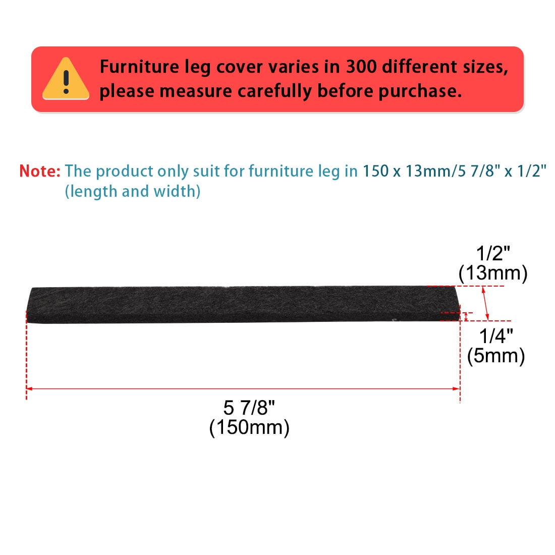 Unique Bargains 16pcs Furniture Felt Pads Self-stick Non Slip Anti-scratch Floor Protector