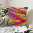 thumbnail image 6 of Kll Lines Multicolored Rainbow Decorative Throw Pillow Covers Velvet Soft For Couch Sofa Bedroom Living Room Outdoor -20"X20", 6 of 8
