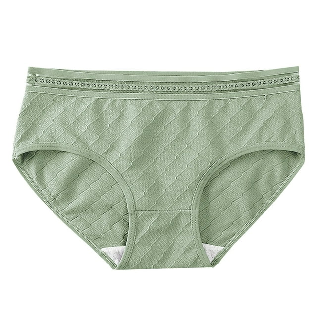 Bragas Bikini Elásticas Cintura Gibobby Algodón para Mujer Calzoncillos Transpirables Cómodos para Niñas Verde L