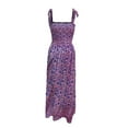 thumbnail image 5 of Sun Dresses Women Summer Casual Sleeveless Shoulder Straps Bowknot Smocked Beach Maxi Dress Boho Floral Flowy Dress, 5 of 8
