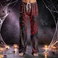 thumbnail image 2 of QWKLEAJ Halloween Pajama Pants Men Spooky Sleepwear Lounge Pants Horror Themed Fleece Trousers Pumpkin Ghost Print Loungewear Mens Sleep Bottoms Funny Halloween Night Pants, 2 of 6
