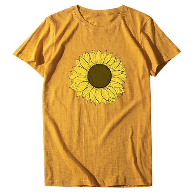 Gibobby Blusa Casual de Mujer Camisas mujeres Print Daily con estilo Camisa con estilo(Amarillo,G)