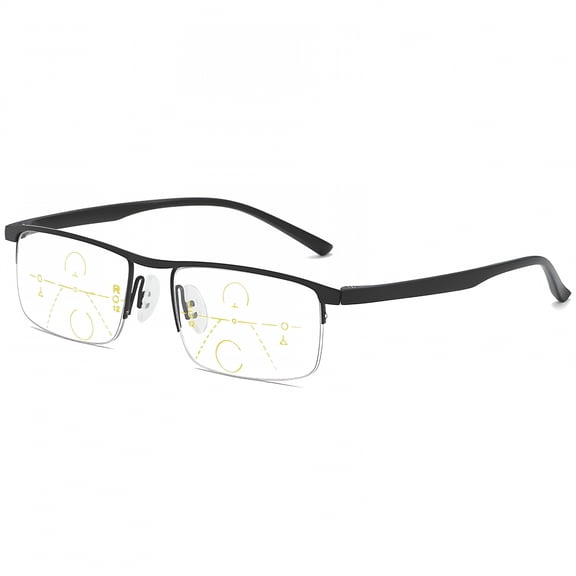 GJX Anti-blue Light Reading Glasses Smart Zoom Progressive Multi-Focus Presbyopia Fashion Rectangular Readers for Women Men Lightweight & Comfortable  1.00~ 4.00
