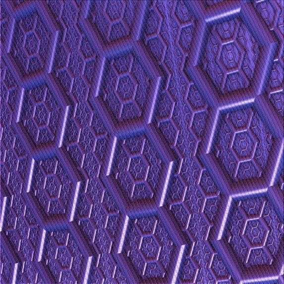 Ahgly Company Machine Washable Indoor Square Transitional Indigo Purple Area Rugs, 6' Square