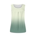 thumbnail image 5 of Staron Women's Casual Ombre Pleated Round Neck Tank Top Sleeveless Loose Comfy Fashion T-Shirt Blouse, Green S, 5 of 6