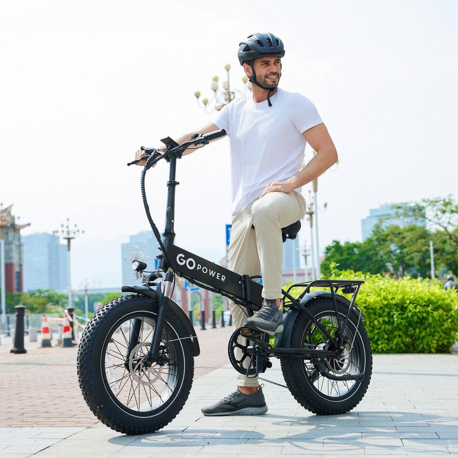 GoPowerBike GoExpress V2 Electric Bike | Adult Folding Bike | 20 inch Fat Tire | 50+ Mile Range w/ 5 Pedal-Assist Levels | 20mph Top Speed | 750W Motor | Removable Battery | Class 1 and 2 eBike
