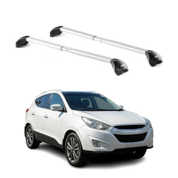 OMAC Roof Rack Cross Bars Luggage Carrier for Hyundai Tucson 2010-2015 Alu Silver