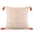 thumbnail image 6 of Laddha Home Designs Handwoven Reversible Striped Throw Pillow - 20" - Beige and Orange - Set of 2, 6 of 9