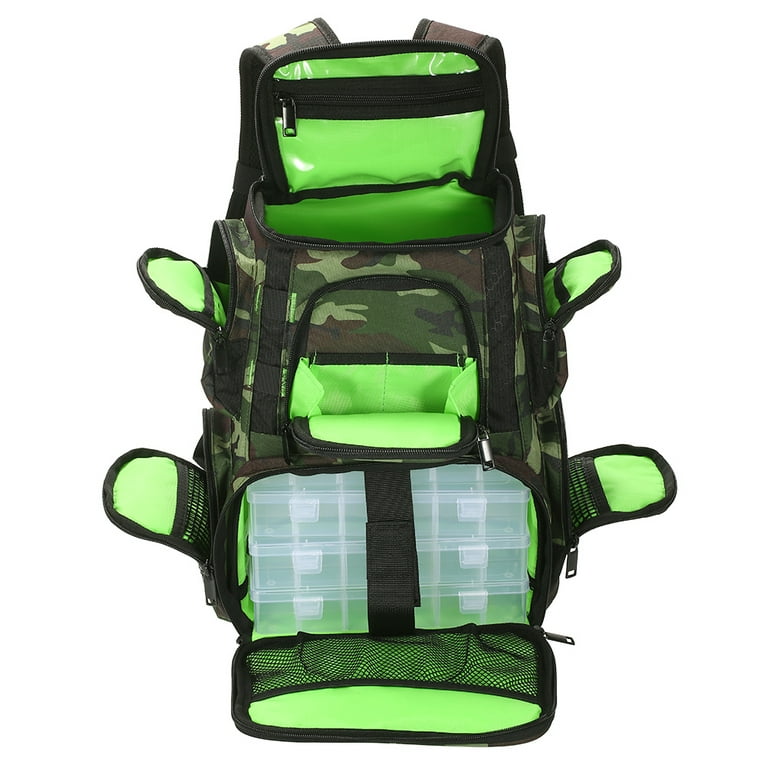 Lixada Fishing Tackle Backpack, Waterproof Tackle Bag with 4 Trays Tackle  Boxes(34*18*40cm/13.4*7.1*15.7in)