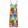 thumbnail image 6 of Autism awareness puzzle pieces Sleeveless Dress summer women's suit women's elegant loose dresses, 6 of 6