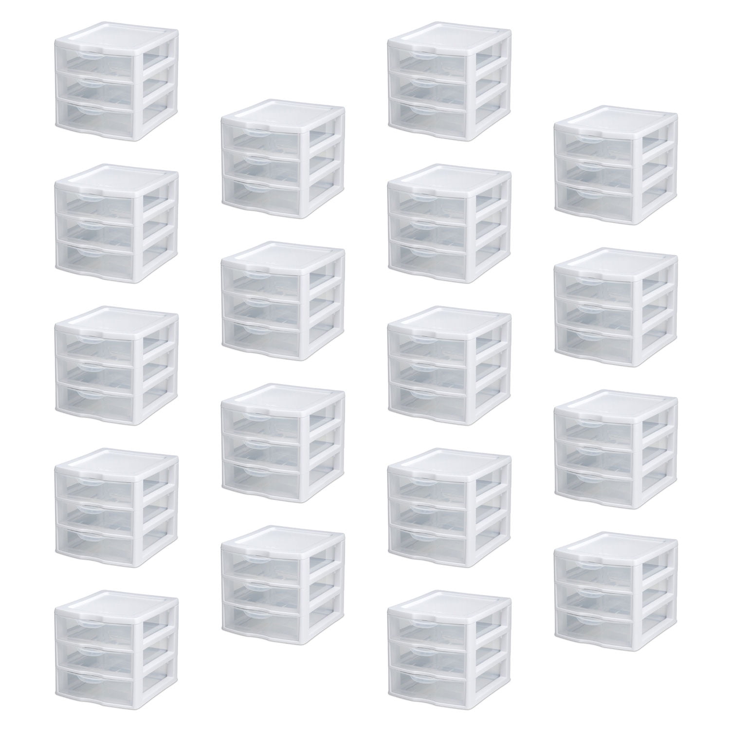 New Sterilite Small Compact Countertop 3 Drawer Desktop Storage Unit New Sterilite Small Compact Countertop 3 Drawer Desktop Storage Unit 18 Pack