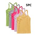 thumbnail image 4 of Eltusu Girls Tank Tops, Cotton 5 Pieces Dance Crewneck Sleeveless Shirts Green Size 6-7 T, 4 of 5