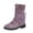 Purple, variant on Women Knitted Cuff Mid Calf Winter Booties Lace up Studded Casual Round Toe Low Block Heels Cold Weather Fashion Boots Khaki Size 7