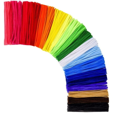 100 Pcs Random Colors Pipe Cleaners Chenille Stem 6 mm x 12 Inch for DIY Art Creative Crafts Decorations