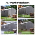 thumbnail image 5 of Patiowell 12x20 FT Outdoor Storage Shed, Heavy Duty Metal Shed with Large Double Doors & Windows, All-Weather Garage Carport for Full-Size Trucks, Lawn Mower & Tools, Black, 5 of 8