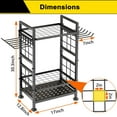 thumbnail image 3 of 3 Tier Garden Tool Organizer, Garage Storage and Organization, Metal Yard Tools Storage up to 78 Tools, Heavy Duty Garden Tool Organizer for Garage, Yard, Patio, Shed, Indoors and Outdoors, Black, 3 of 9
