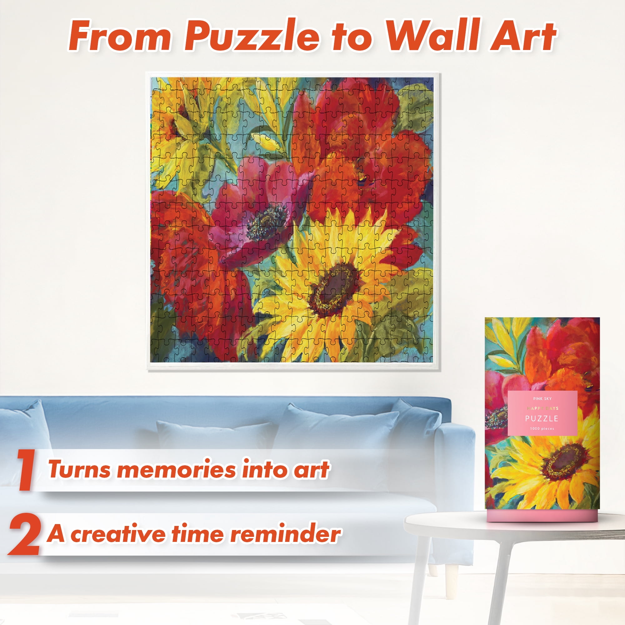 Floral Pink Sky 1000 Piece Jigsaw Puzzle in Cylinder Tube
