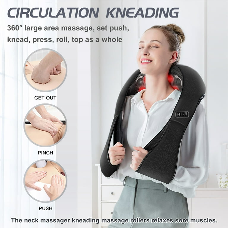 BILITOK Shiatsu Neck and Back Massager with Heat, Father's Day Gift,  Electric Deep Tissue Kneading Massage Pillow for Shoulder, Back and Neck, Muscle  Pain Relief, Use at Home Car Office - Coupon
