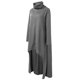 thumbnail image 3 of Gibobby Vestidos de sueter Vestido suelto irregular de color sólido para mujer, sudadera, de cuello , vestido de graduación para mujer(Gris,XL), 3 of 5