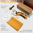 thumbnail image 5 of Cordless Electric Scissors, 4V Rechargeable Cardboard Cutter with LED Light ＆ Safety Lock for Fabric, Carpet, Leather, Plastic... (Yellow), 5 of 9
