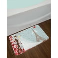 thumbnail image 2 of Wedding Bath Mat, French Couple Hand Drawn Paris Eiffel Tower Getting Married Hearts Celebration, Non-Slip Plush Mat Bathroom Kitchen Laundry Room Decor, 29.5 X 17.5 Inches, Blue Red White, Ambesonne, 2 of 2