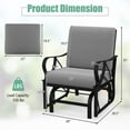 thumbnail image 2 of Demi Bonn Patio Glider Rocking Chair with Thick Cushion and Curved Armrest, Outdoor Glider Chairs for Porch, Balcony, Poolside, Gray, 2 of 10