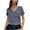 Gray, variant on Ltctricy Women's Crop Tops Casual Wrap V Neck Short Sleeve Ruched Solid Color Slim T Shirts Soft Summer Tees