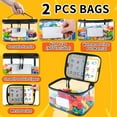 thumbnail image 3 of Topboutique 2 Pcs Clear Toy Storage Bag PVC Waterproof Toy Organizer Bags Building Blocks Organizer Case with Name Tag & Manual Pocket for Bricks/Puzzles/Board Games and Travel Dust-Proof Storage, 3 of 9