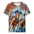 thumbnail image 5 of Youyipin Womens Tops Retro Horse Equestrian Clothing Equestrianism Equestrian T-Shirt Basic Tees Graphic Tees For Women, 5 of 5