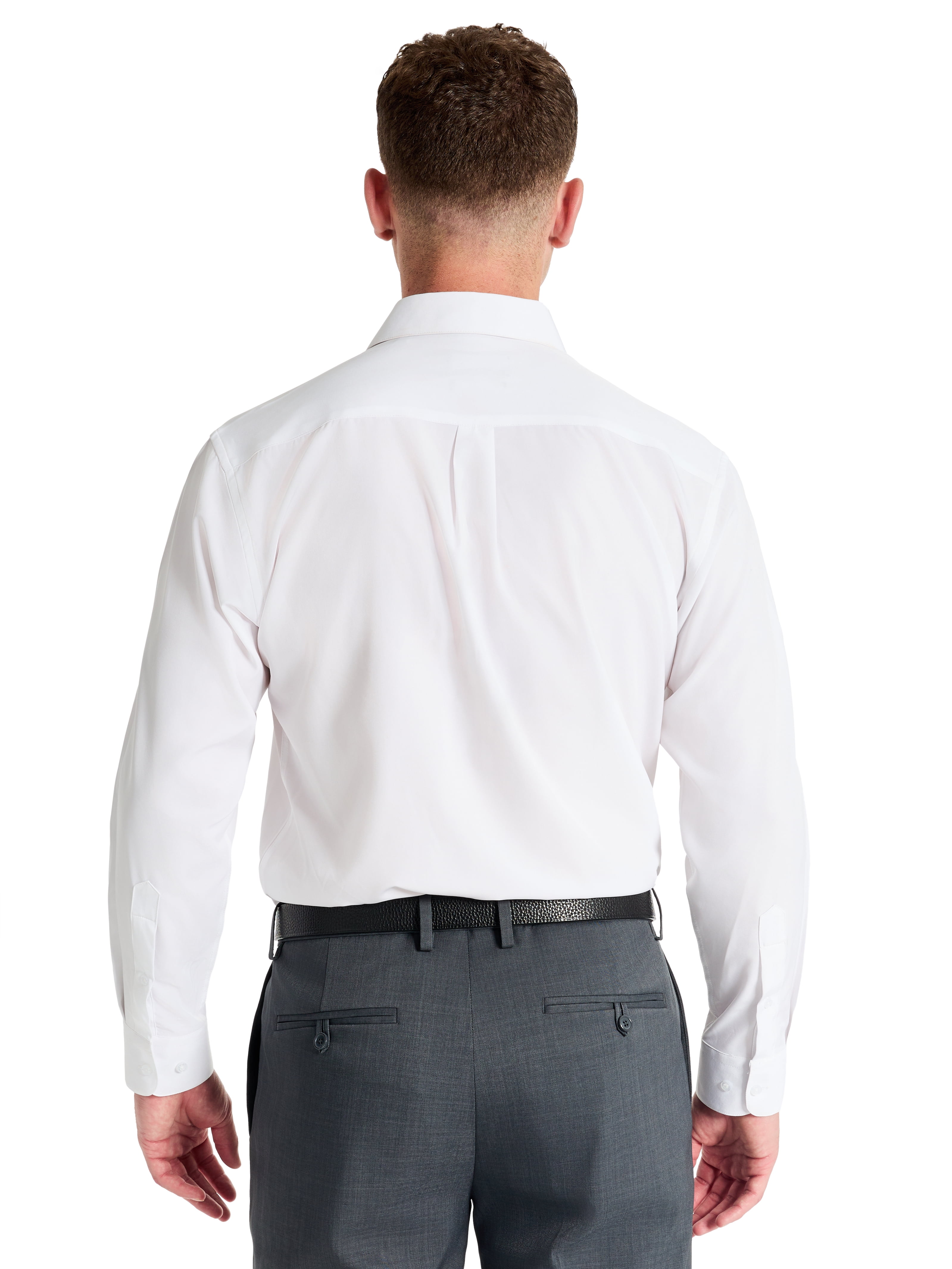 Chaps Men's Long Sleeve Stretch Dress Shirt, White, Sizes 14x32-17x34