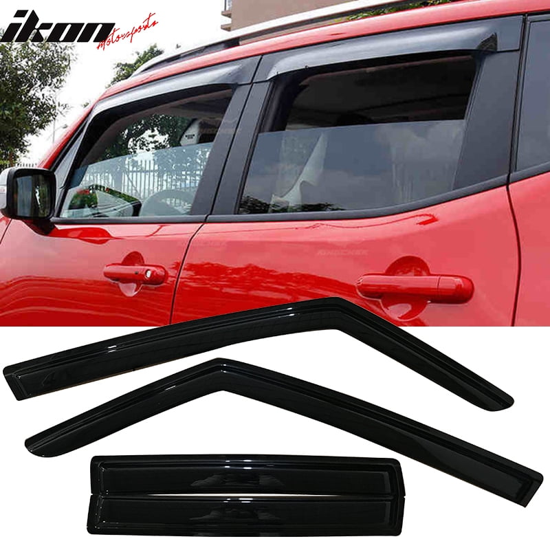 Compatible with 1516 Jeep Renegade Acrylic Window Vent Visor Deflector