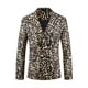 thumbnail image 5 of Blazer de leopardo INSPIRE CHIC para hombres, chaqueta deportiva de doble botonadura con solapa de pico, traje de animal, talla XL, marrón, 5 of 6
