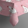 thumbnail image 4 of Pink Chicken Pattern Rectangle Tablecloth 60"x120",Waterproof Polyester Rectangle Table Cloth, Wipeable Spillproof Polyester Tablecloth for Dining, Camping, Indoor and Outdoor, 4 of 6