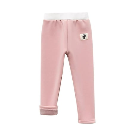 

Sodopo Kids Girls Leggings Winter Warm High Waist Sweatpants Toddler Cotton Active Elastic Fleece Lined Solid Color Pants Leggings