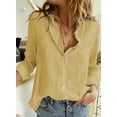thumbnail image 2 of HOTAPEI Button Down Shirts for Women Casual Long Sleeve Shirt Linen Tops V Neck Blouses, 2 of 5
