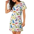 thumbnail image 2 of Balery Cute Dinosaur Camisón de manga corta con cuello redondo para mujer, cómodo y elegante., 2 of 6