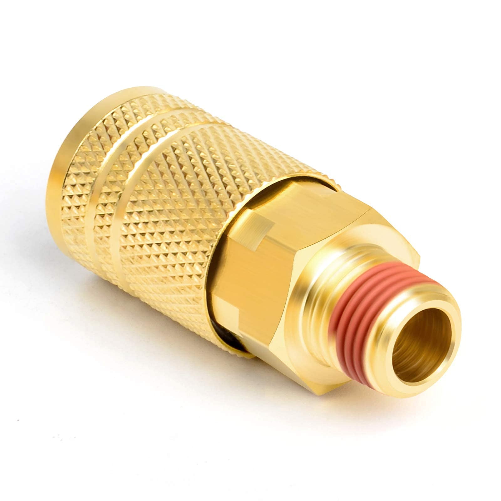 GASHER 2-Pack 1/4" NPT Brass Air Couplers - Industrial Quick Connect Fittings For Air Tools (300 PSI)