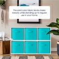 thumbnail image 5 of Ornavo Home Foldable Collapsible Storage Box Bins Shelf Basket Cube Organizer With Dual Handles - Set of 6 - 13 x 13 x 13 - Teal, 5 of 6