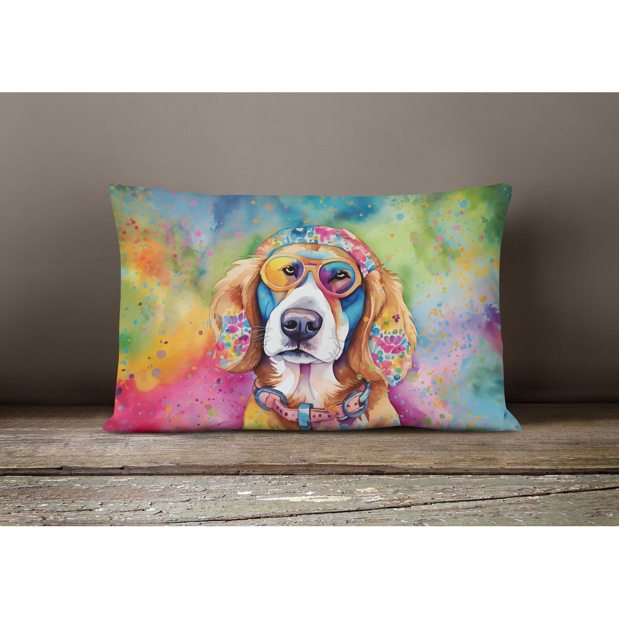 Hippie Dawg Fabric Decorative Pillow DAC2582