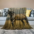 thumbnail image 2 of Shiartex  Horse Blanket for Girls, Horse Throw Blanket Lightweight Super Soft Flannel Blanket Gifts for Horse Lovers  White, 2 of 6
