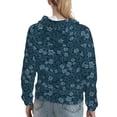 thumbnail image 7 of Honeii Rose Flowers Pattern Womens Oversized Hoodies Long Sleeve Sweatshirts Pullover Fall Outfits with Pocket-Large, 7 of 7