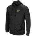thumbnail image 2 of Men's Colosseum Black Purdue Boilermakers Blackout 3.0 Tonal Raglan Full-Zip Hoodie, 2 of 3