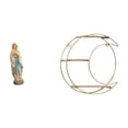 thumbnail image 1 of Estatua de María, figura decorativa de resina, estante de pared, colección religiosa, estante colgante de metal de 3 niveles, decoración ade, 1 of 8