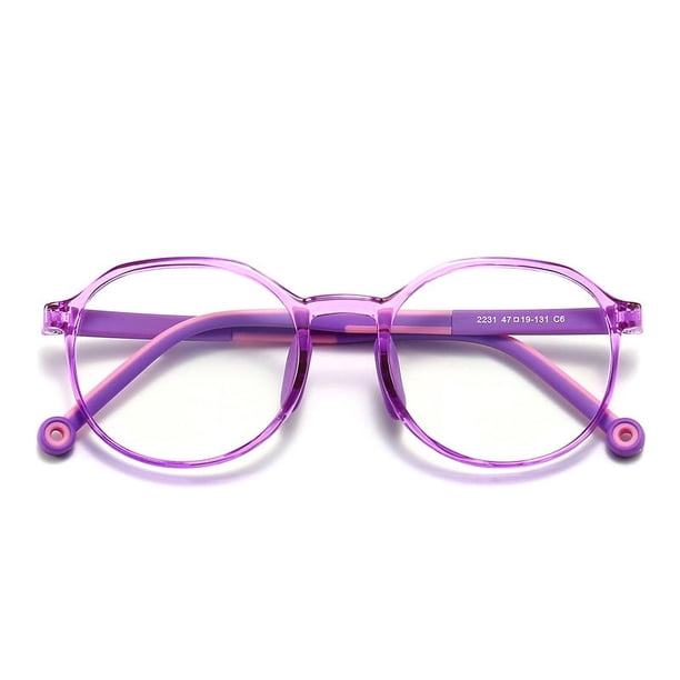 2231 Gafas TR90 para niños, gafas planas para hombres y mujeres, gafas redondas con montura de ojo de gato para niños