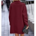 thumbnail image 1 of Women Winter Overcoat, Double Breasted Winter Coat Side Pockets Long Sleeves Pure Color  For Daily Life, 1 of 6