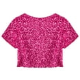 thumbnail image 6 of TiaoBug Women Shiny Sequin Jacket Short Sleeve Glitter Cropped Blazer Bolero Shrug Top, 6 of 7