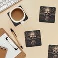 thumbnail image 6 of Xecao Metal Style Horned Skull for MDF Cork Coaster 4 Pcs,Drink Coasters,Suit for House Warming Gifts New Home ,Coffee Table Decor-Square, 6 of 7