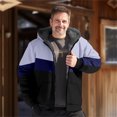 thumbnail image 2 of Winter Men's Hooded with Color Block 3D Print Padded Jacket for Cold Weather Warmth and Style, 2 of 5